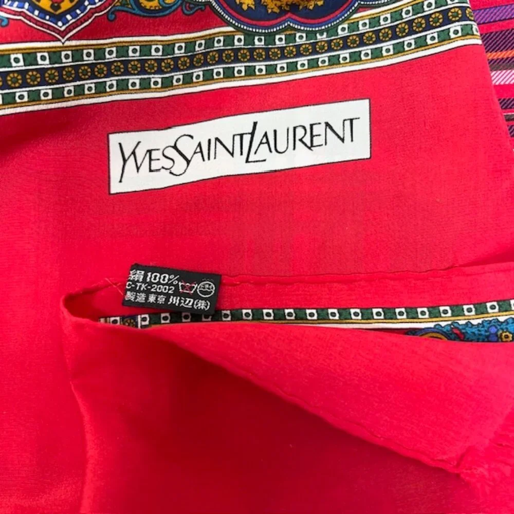 Beautiful Yves Saint Laurent YSL  Silk Satin Scarf 60